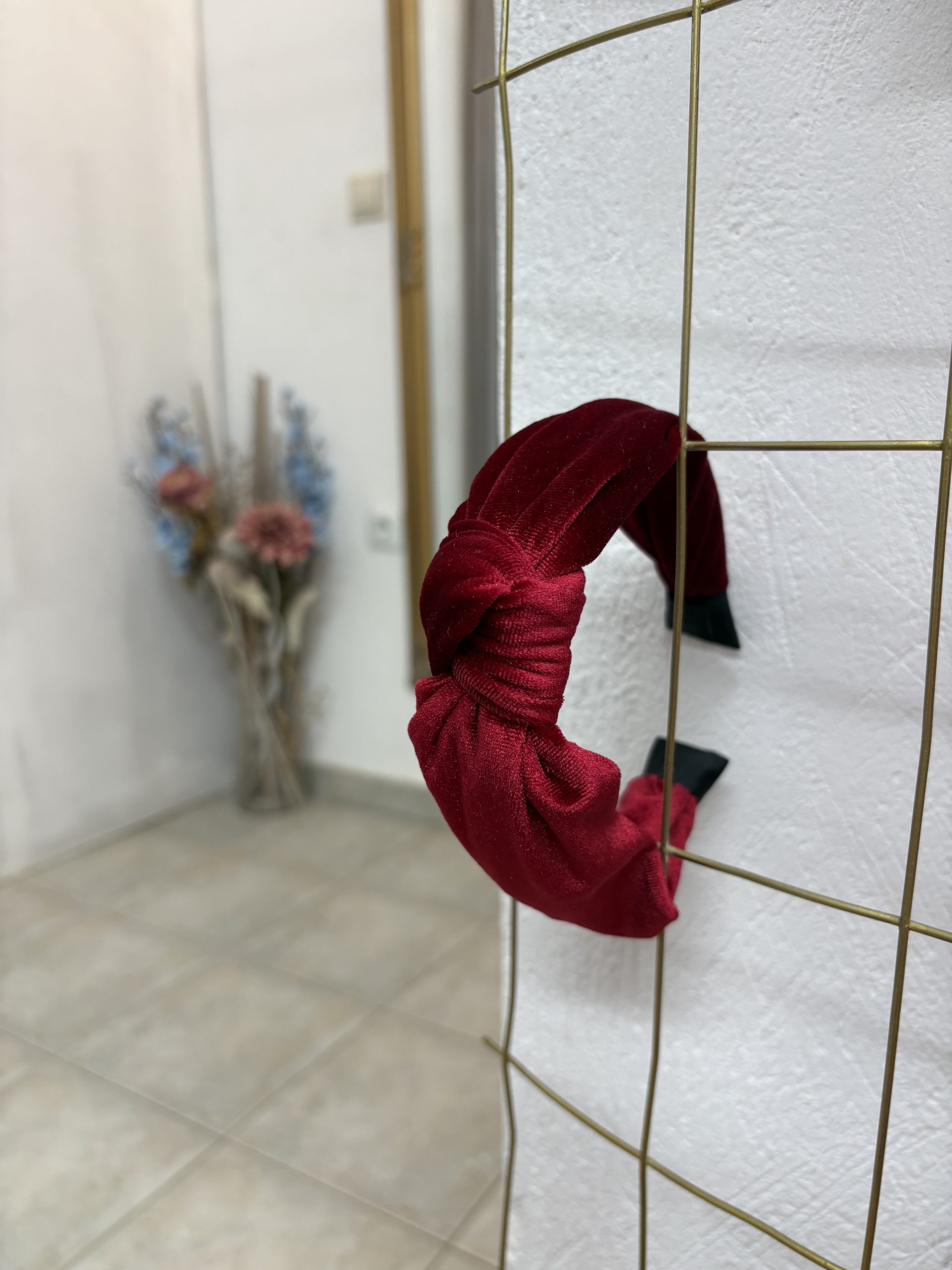 image00012 Burgundy Βελουτέ Στέκα με Κόμπο - Image 1