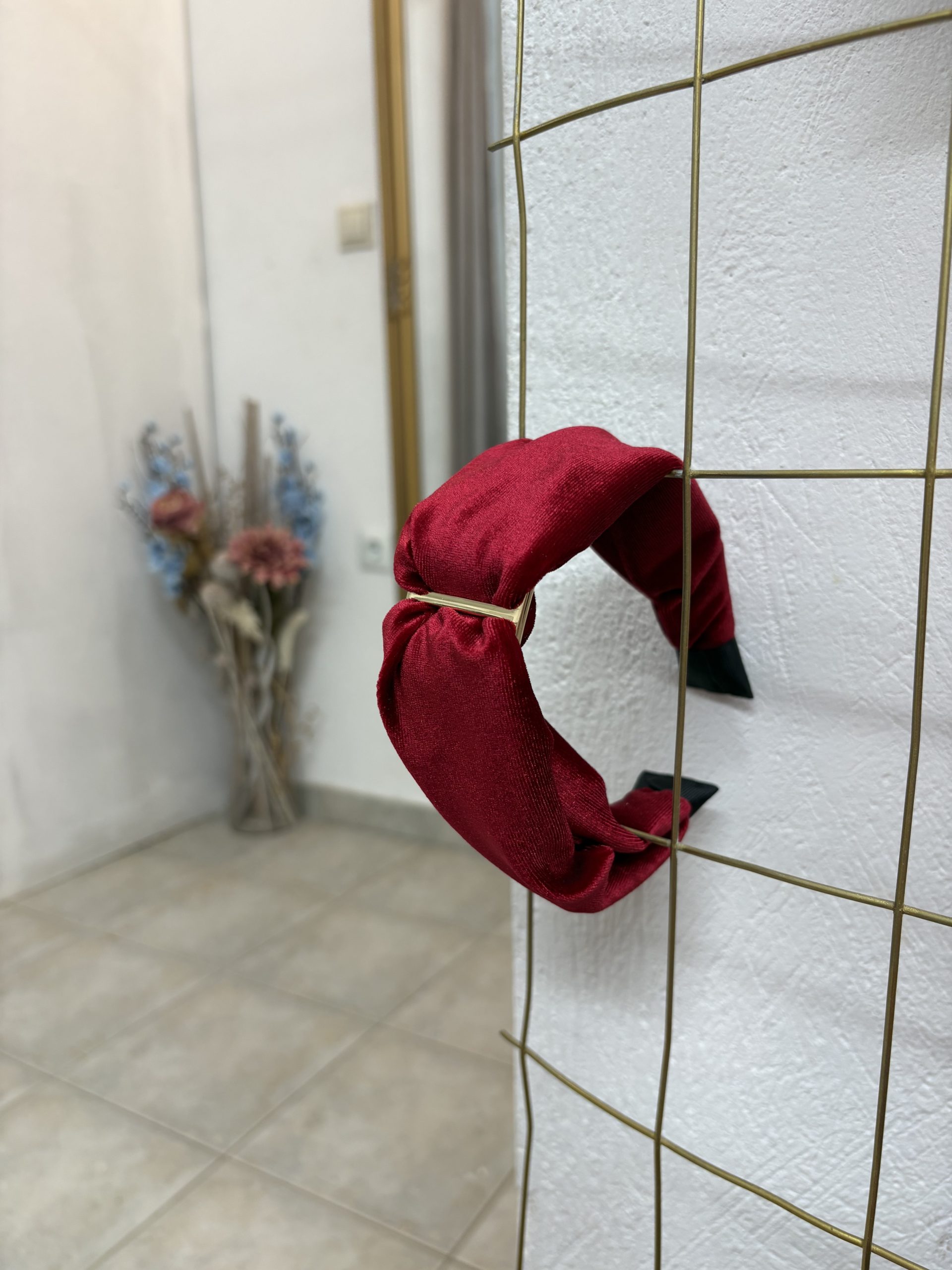 image00013 Burgundy Στέκα Βελουτέ με Κρίκο - Image 1