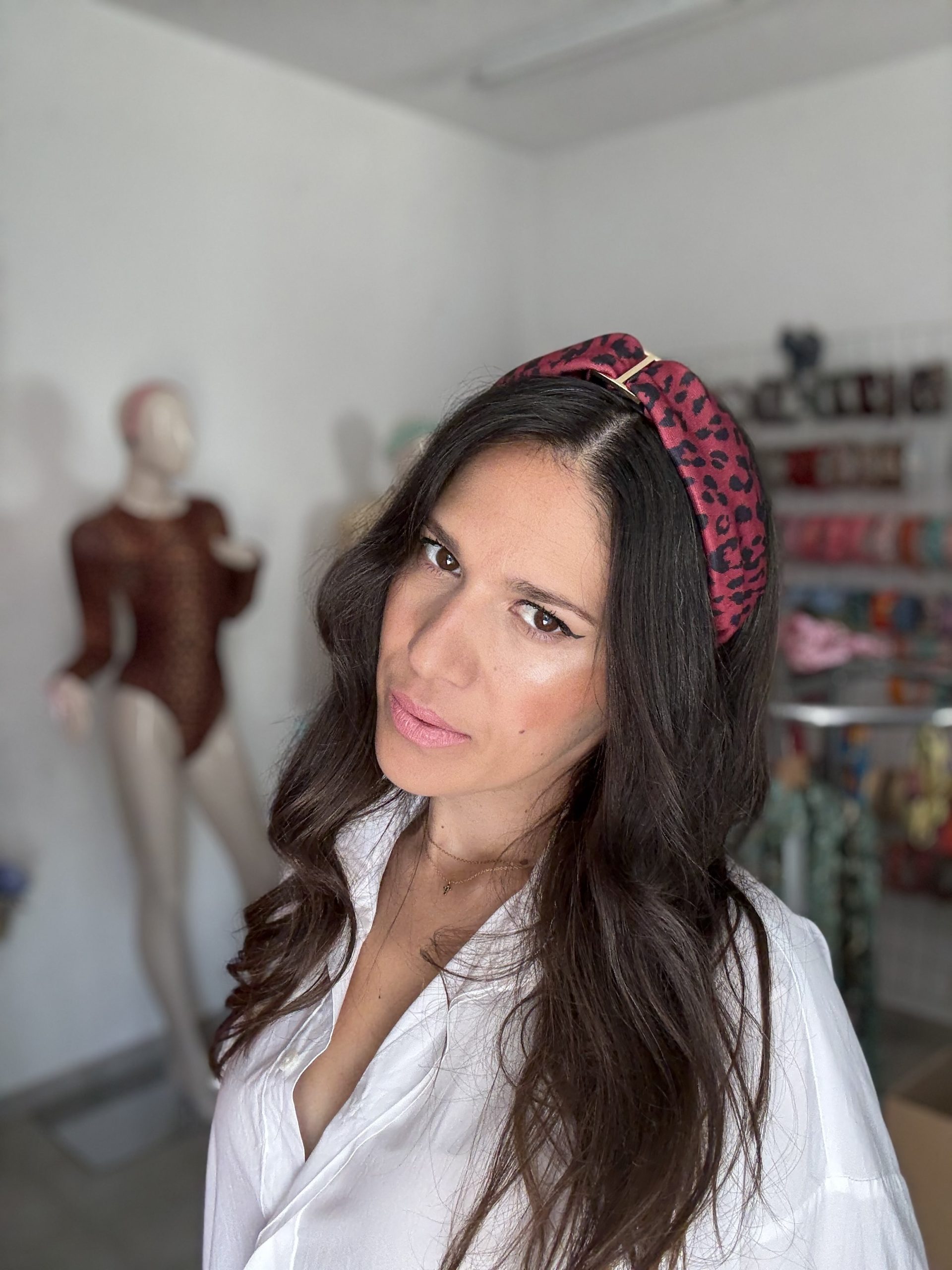 image00014 Burgundy Leopar Στέκα με Κρίκο - Image 1