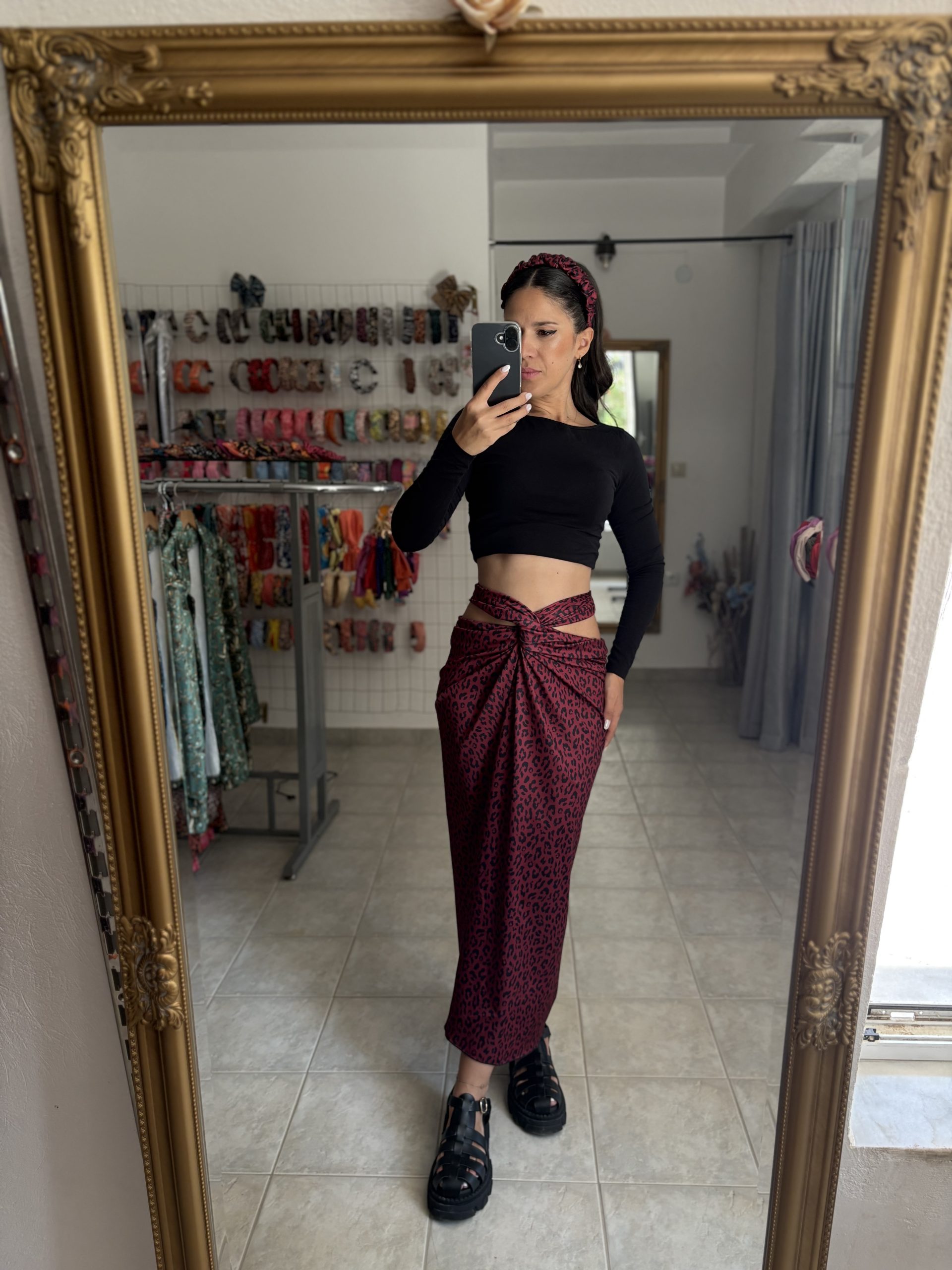 image00018 Burgundy Leopar Πολυμορφικό Ρούχο - Image 1