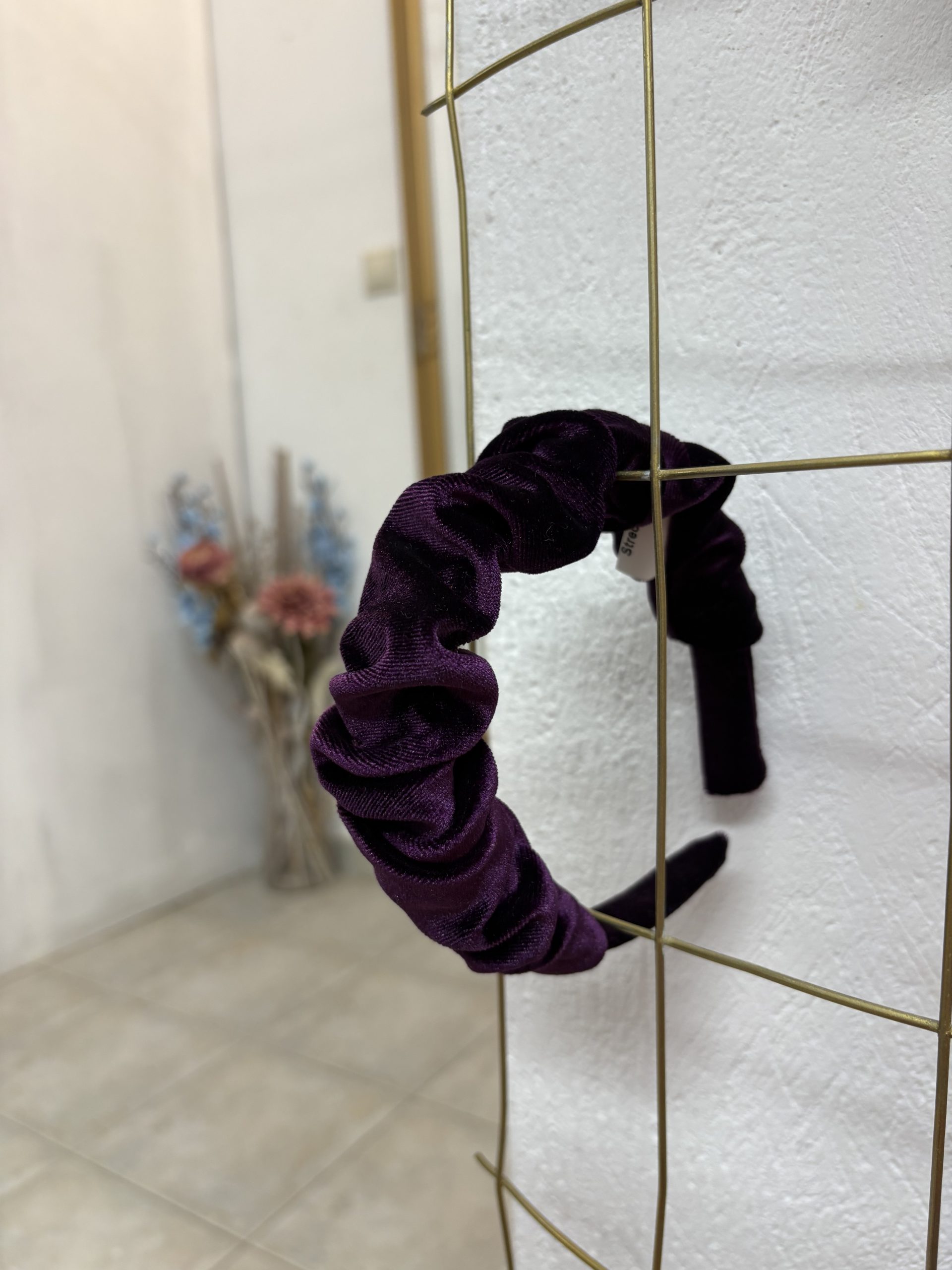 image00019 Μόβ Σκούρο Βελουτέ Στέκα με Σούρα - Image 1