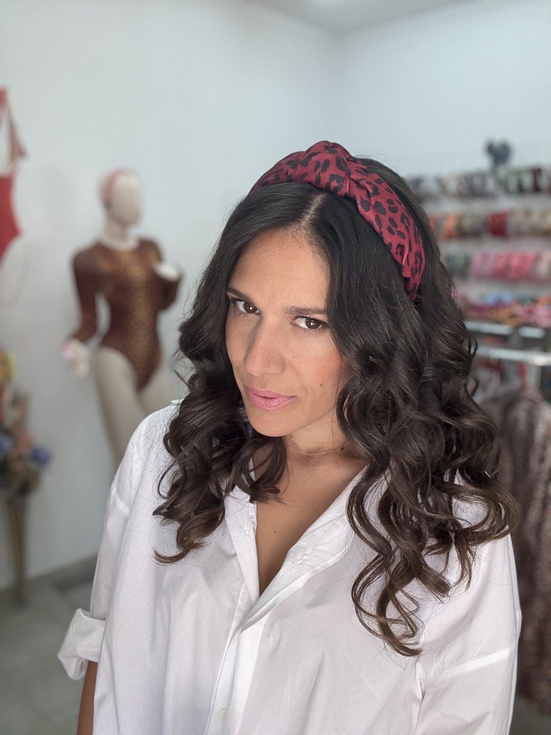 image00024 Burgundy Leopar Στέκα με Κόμπο - Image 1