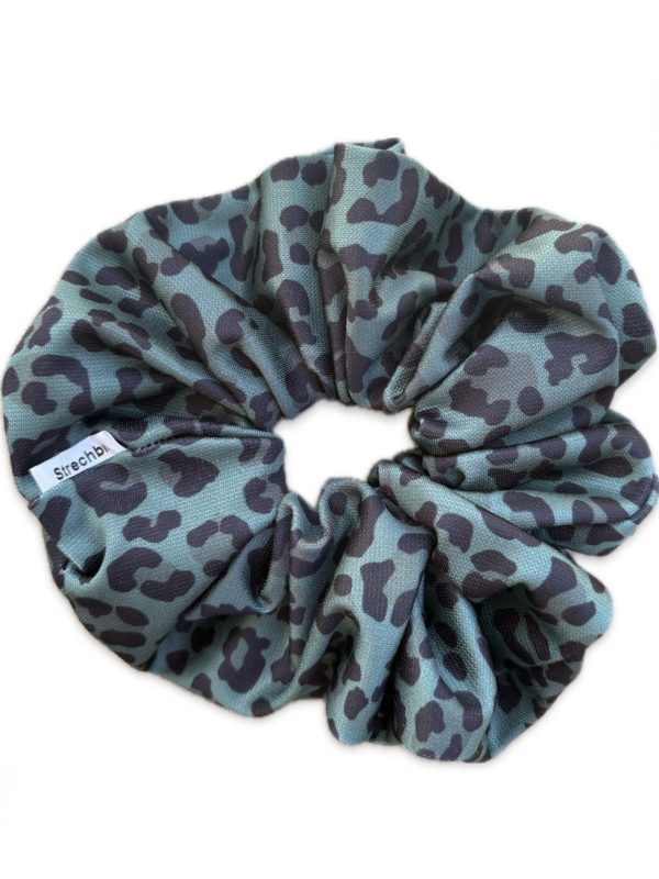 Green Black Leopar Scrunchie