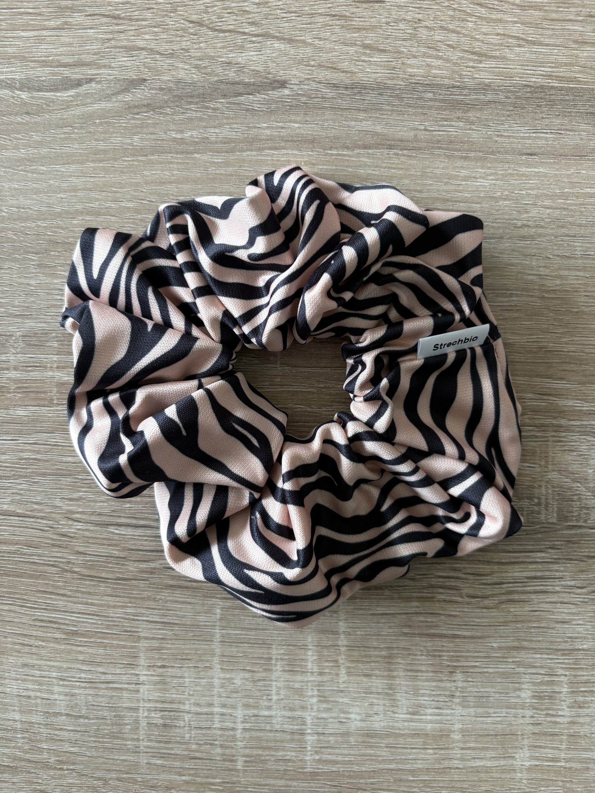 image00028 Beige Black Zebra Scrunchie - Image 1