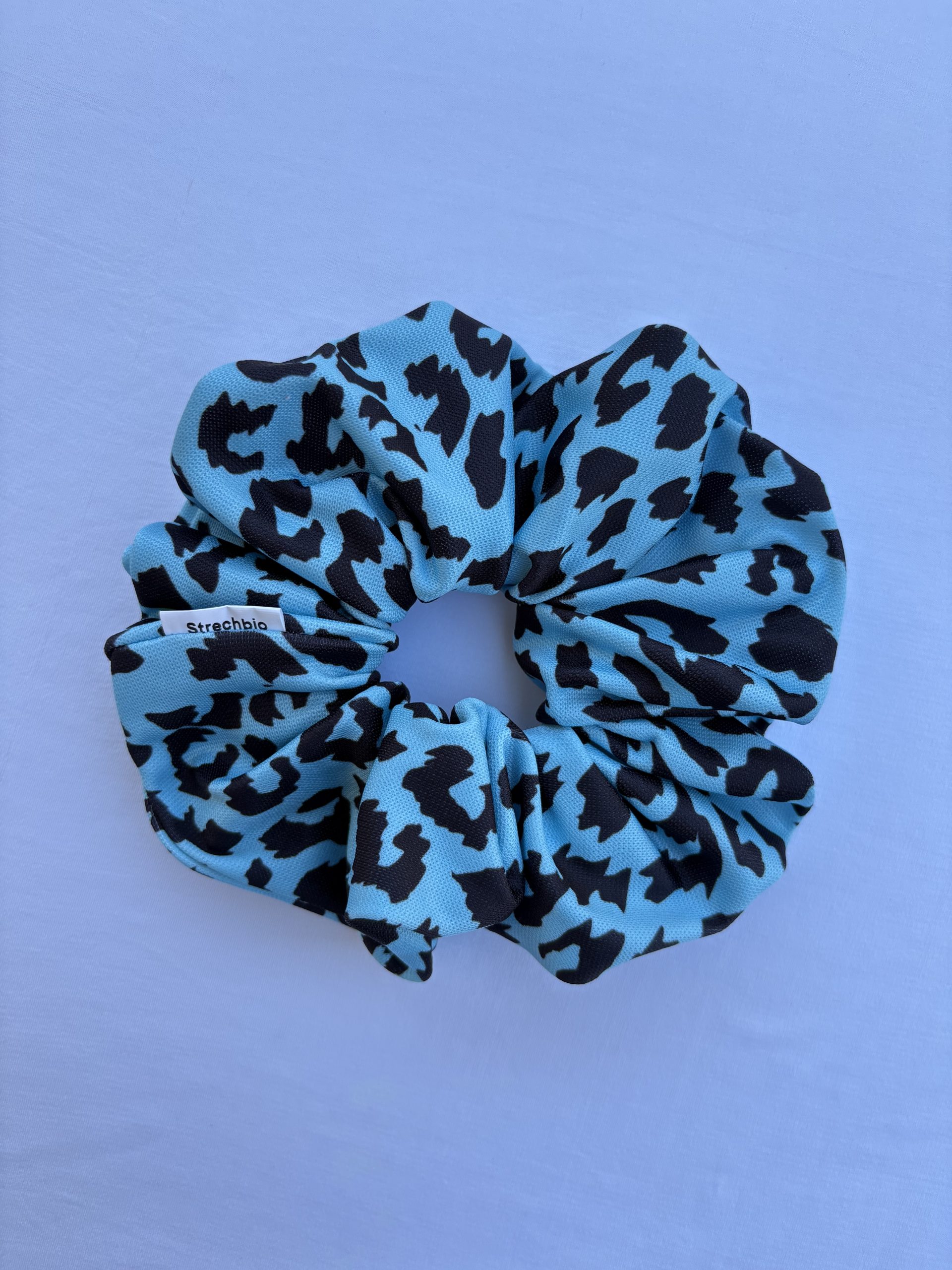 image00068 Baby Blue Leopar Scrunchie - Image 1