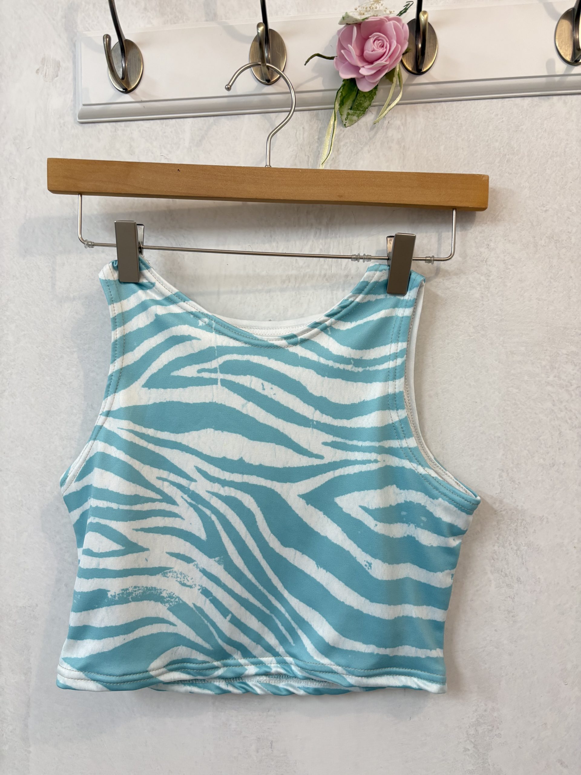 image00011 Baby Blue Zebra Crop Top - Image 1