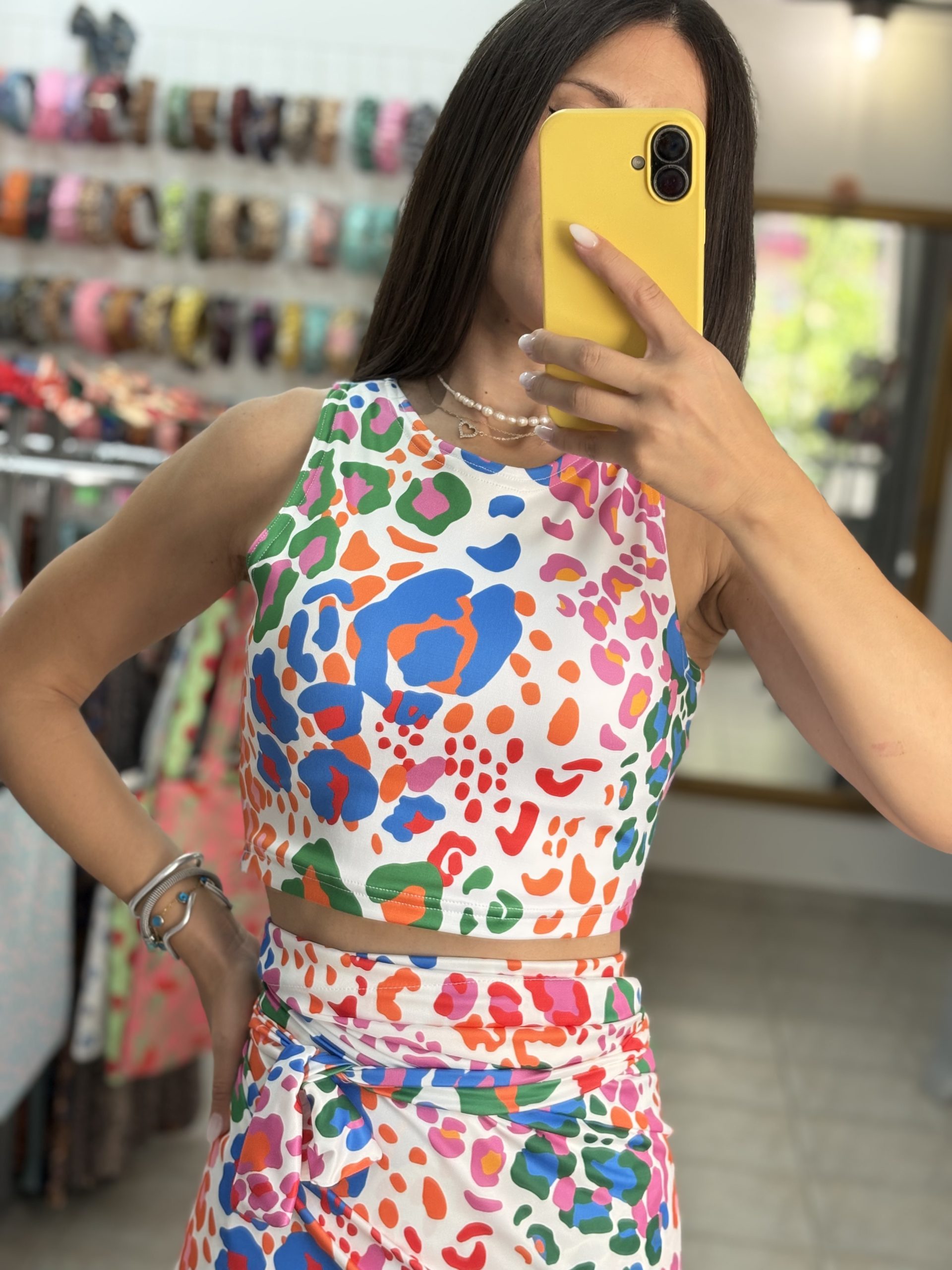 image00001 Colorful Leopar Crop Top - Image 1