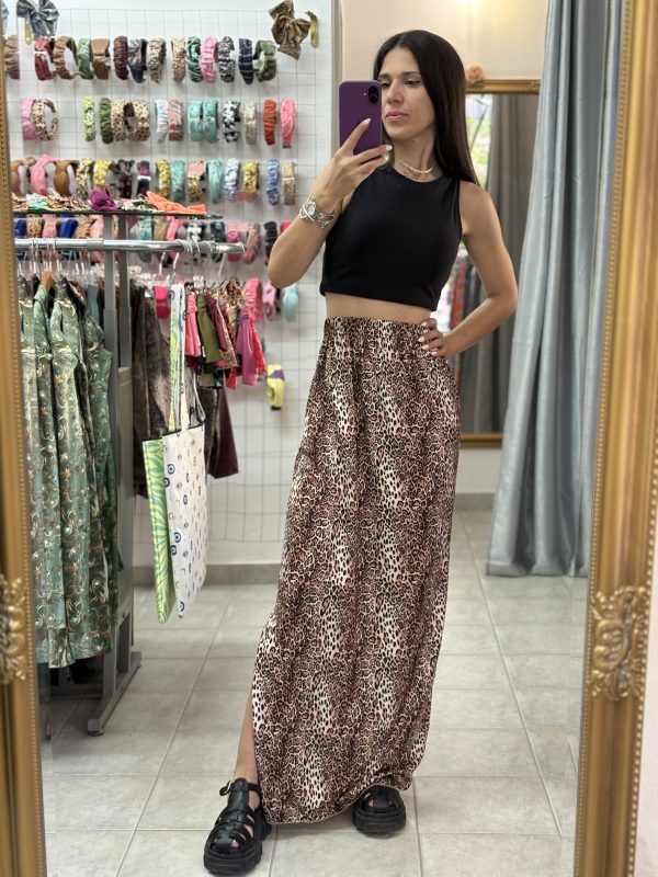 Leopard Chic Φούστα με Λάστιχο