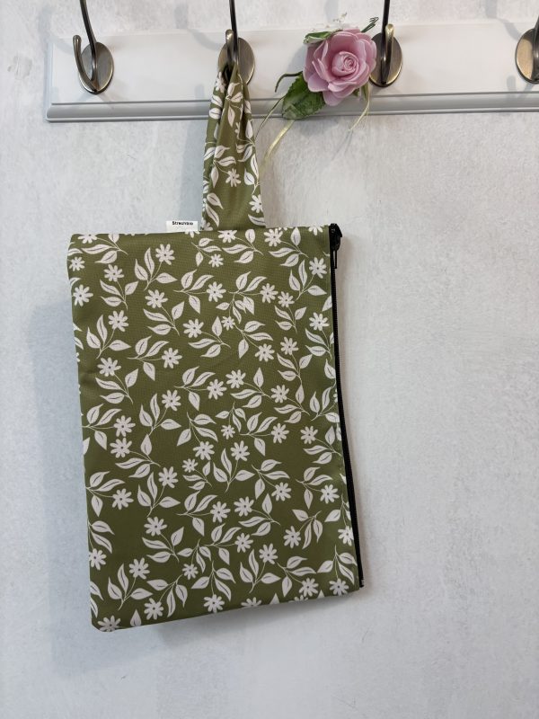 Green Flowers Τσαντάκι