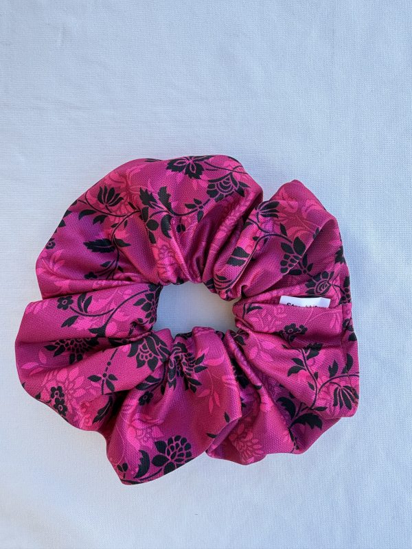 Black Flowers Scrunchie